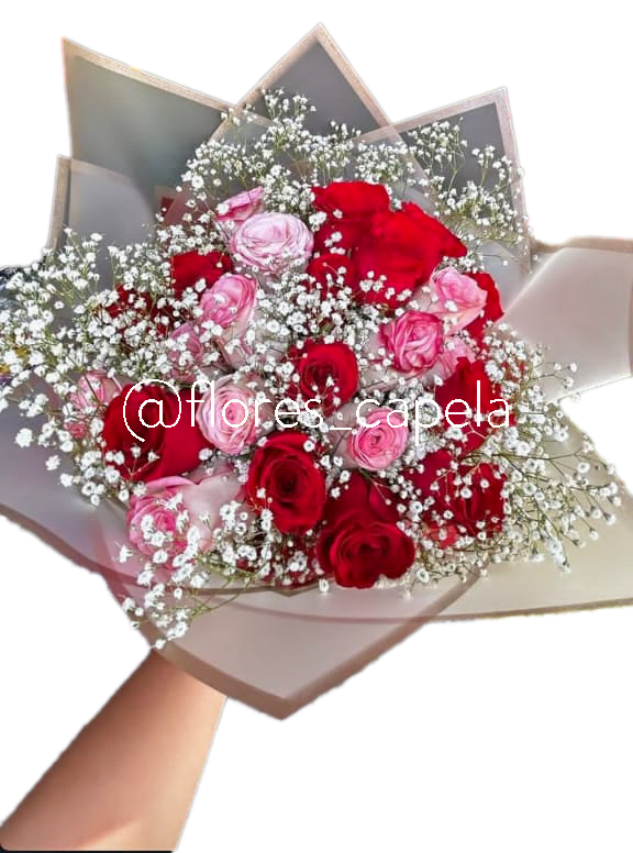 WhatsApp Image 2025-02-08 at 7.28.06 PMLETRA Bouquet con rosas variadas y gypsofilia